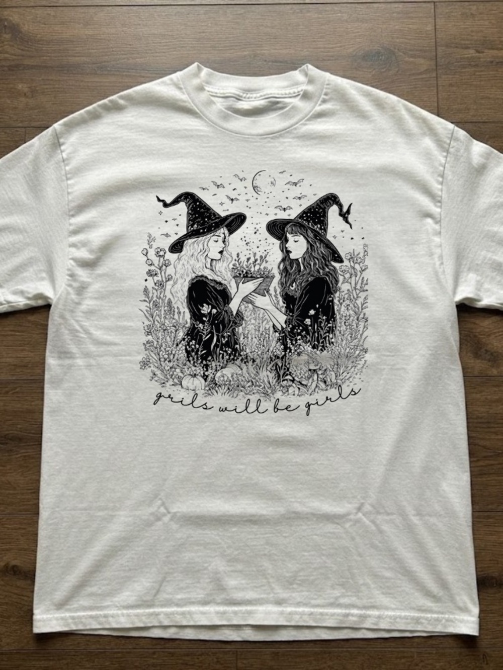 Witches Will Be Witches Magical Forest Night Witches' Brew Garden T-Shirt